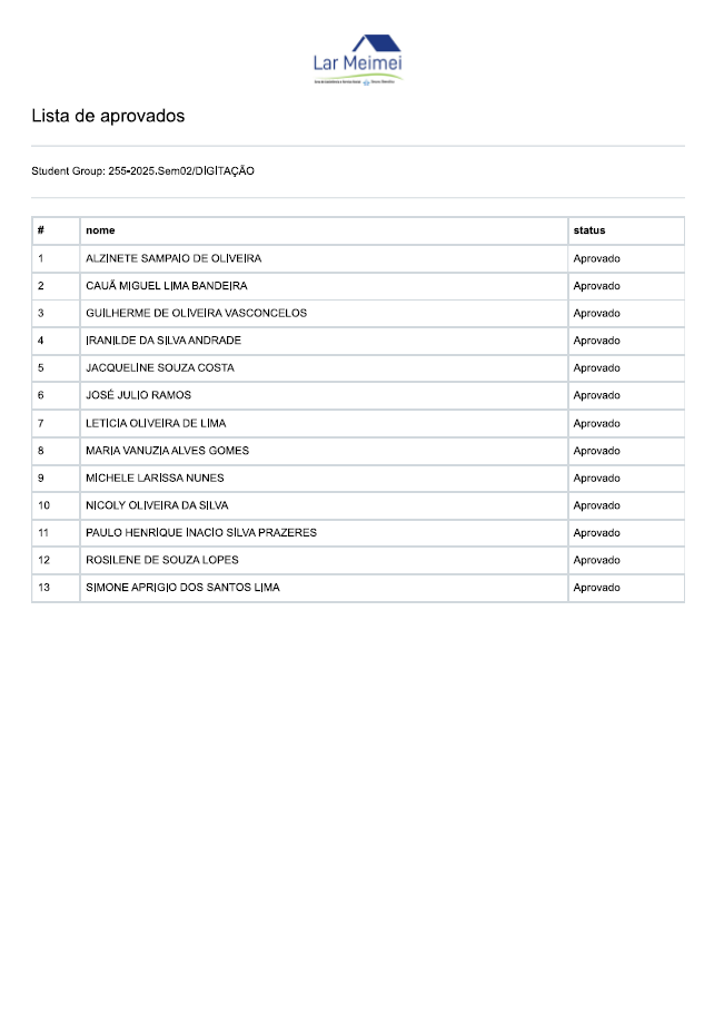LISTA DE APROVADOS - DIGITAÇÃO - Cover Image