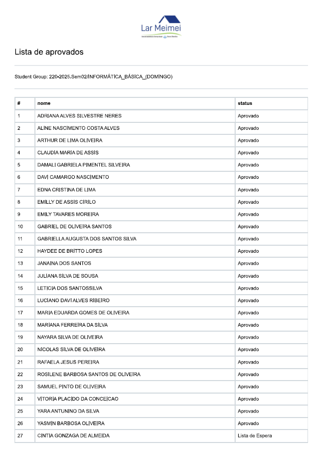 LISTA DE APROVADOS - INFORMÁTICA DOMINGO - Cover Image